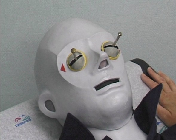 A safety dummy with an eye injury he suffered because he did not follow basic eye safety practices