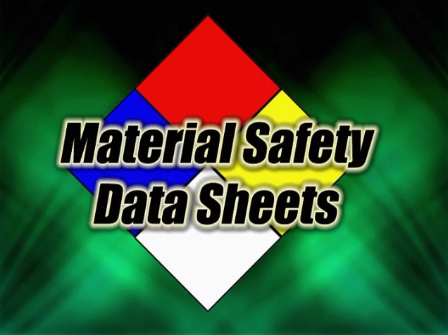 Example of Material Safety Data Sheets or MSDS, a key component of the Hazard Communication Program