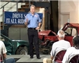 A motivational speaker explaining how motor vehicle collisions are predictable and preventable