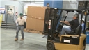 An avoidable forklift accident involving a forklift operator and a pedestrian in a warehouse