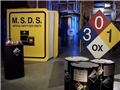 Examples of the MSDS, PPE, GHS pictograms and hazardous chemical containers to familiarize workers